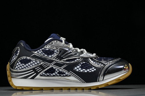 THICK-SOLED BREATHABLE MESH CASUAL SPORTS SHOES NAVY BLUE/WHITE