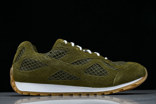 THICK-SOLED BREATHABLE MESH CASUAL SPORTS SHOES GREEN/GREEN/GREEN