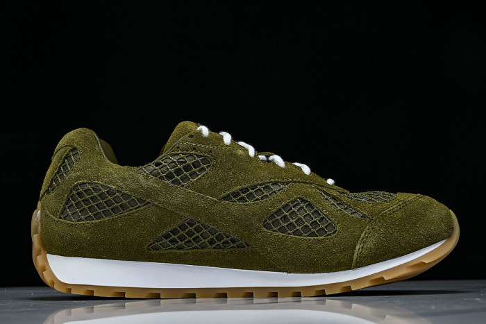 THICK-SOLED BREATHABLE MESH CASUAL SPORTS SHOES GREEN/GREEN/GREEN