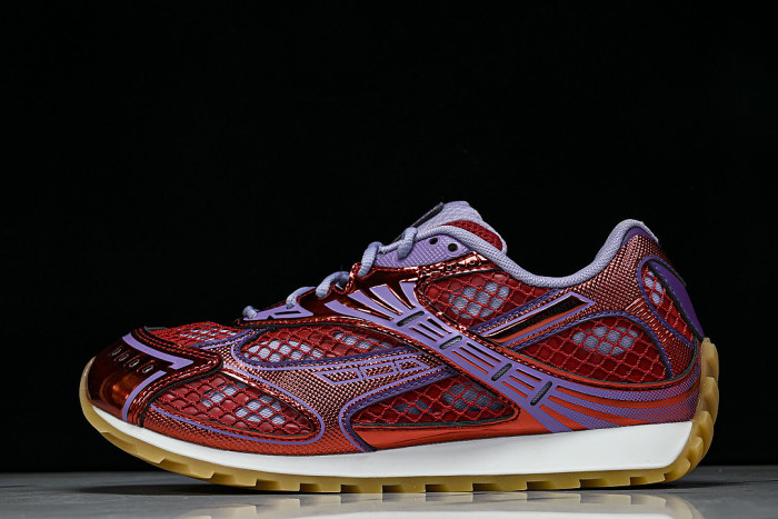 THICK-SOLED BREATHABLE MESH CASUAL SPORTS SHOES RED/PURPLE