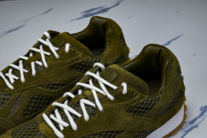 THICK-SOLED BREATHABLE MESH CASUAL SPORTS SHOES GREEN/GREEN/GREEN