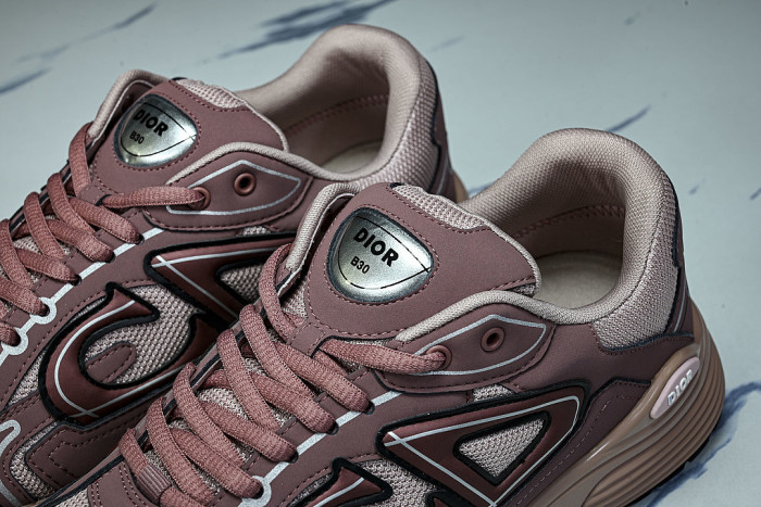 LEATHER MESH SPORTS CASUAL SHOES PINK/PINK/PINK