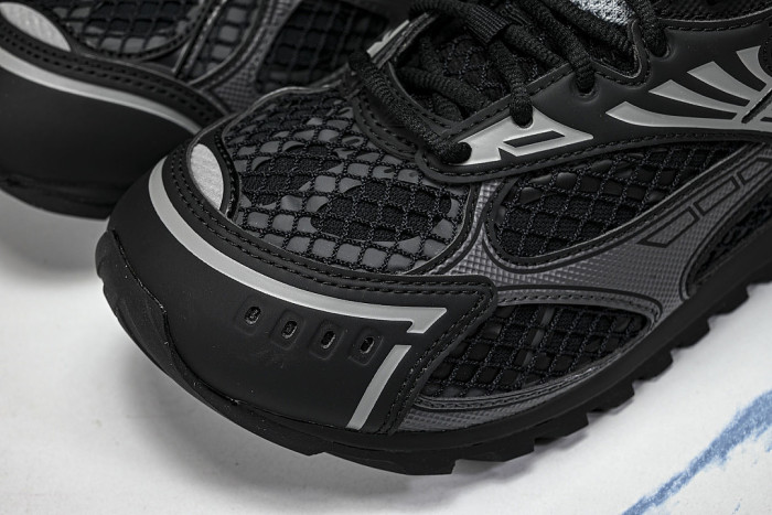 THICK-SOLED BREATHABLE MESH CASUAL SPORTS SHOES BLACK/GREY