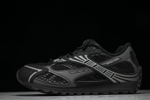 THICK-SOLED BREATHABLE MESH CASUAL SPORTS SHOES BLACK/GREY