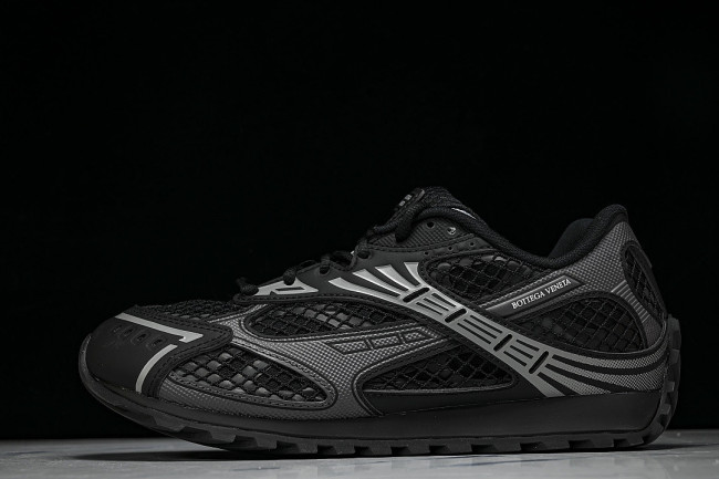 THICK-SOLED BREATHABLE MESH CASUAL SPORTS SHOES BLACK/GREY