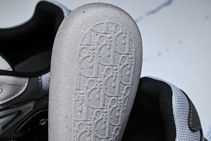 LEATHER MESH SPORTS CASUAL SHOES GREY/WHITE/GREY