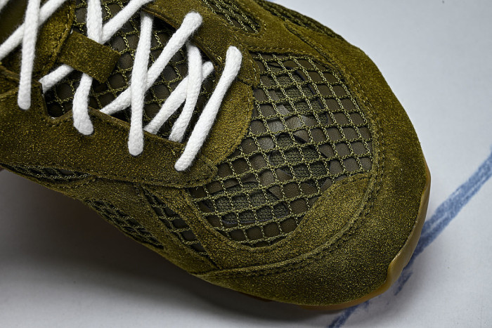 THICK-SOLED BREATHABLE MESH CASUAL SPORTS SHOES GREEN/GREEN/GREEN