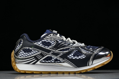 THICK-SOLED BREATHABLE MESH CASUAL SPORTS SHOES BLACK/WHITE/BLUE