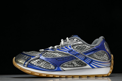 THICK-SOLED BREATHABLE MESH CASUAL SPORTS SHOES GREY/BLUE