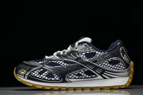 THICK-SOLED BREATHABLE MESH CASUAL SPORTS SHOES NAVY BLUE/WHITE