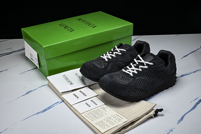 THICK-SOLED BREATHABLE MESH CASUAL SPORTS SHOES BLACK/BLACK/BLACK