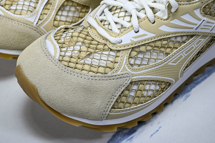 THICK-SOLED BREATHABLE MESH CASUAL SPORTS SHOES YELLOW/WHITE/YELLOW