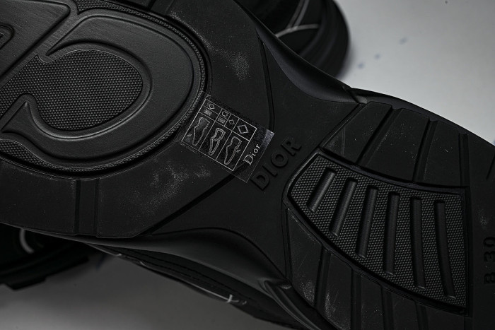 LEATHER MESH SPORTS CASUAL SHOES BLACK/BLACK/BLACK