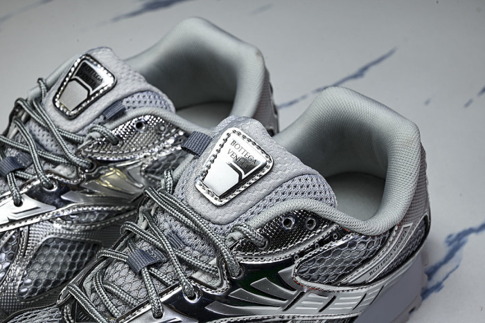 THICK-SOLED BREATHABLE MESH CASUAL SPORTS SHOES GREY/SILVER
