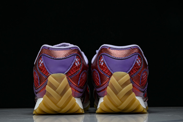 THICK-SOLED BREATHABLE MESH CASUAL SPORTS SHOES RED/PURPLE