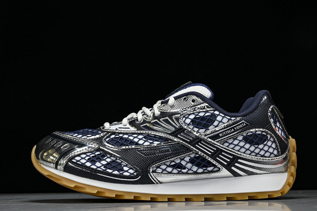 THICK-SOLED BREATHABLE MESH CASUAL SPORTS SHOES BLACK/WHITE/BLUE