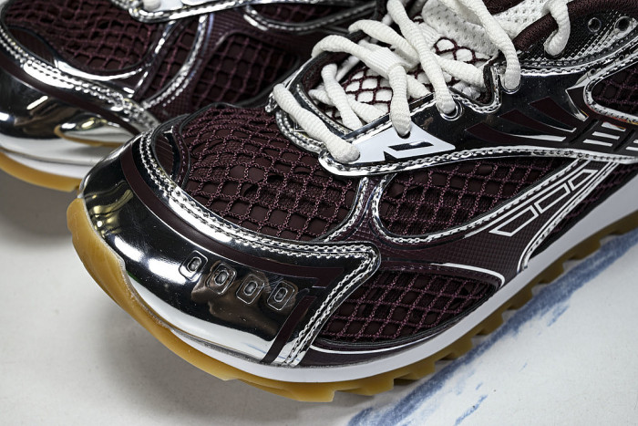 THICK-SOLED BREATHABLE MESH CASUAL SPORTS SHOES WINE RED/BLACK