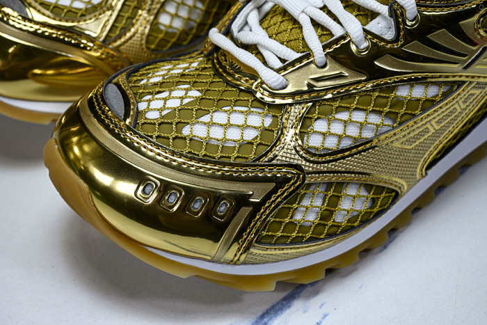 THICK-SOLED BREATHABLE MESH CASUAL SPORTS SHOES GOLD/GOLD/GOLD