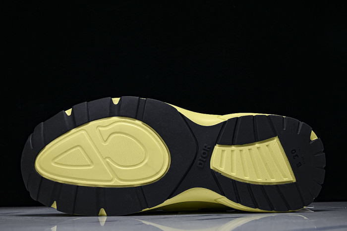LEATHER MESH SPORTS CASUAL SHOES YELLOW/YELLOW/YELLOW