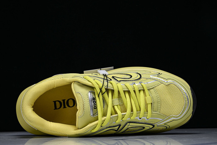 LEATHER MESH SPORTS CASUAL SHOES YELLOW/YELLOW/YELLOW