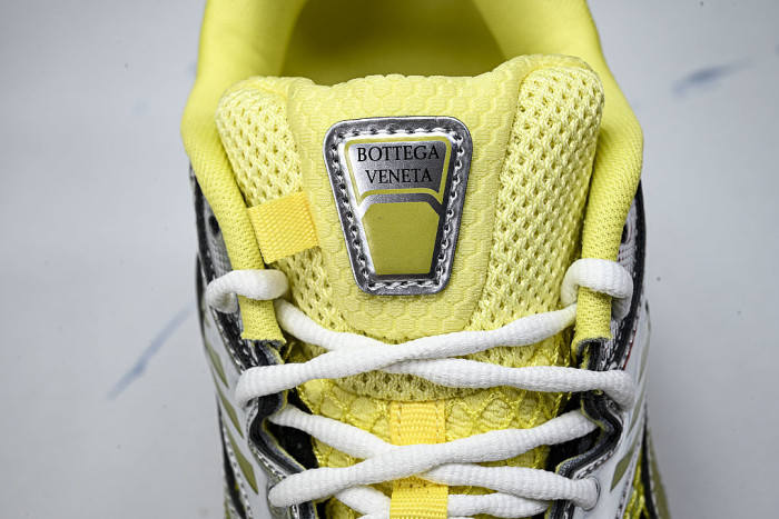 THICK-SOLED BREATHABLE MESH CASUAL SPORTS SHOES YELLOW/SILVER