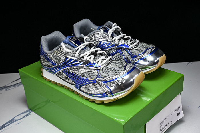 THICK-SOLED BREATHABLE MESH CASUAL SPORTS SHOES GREY/BLUE