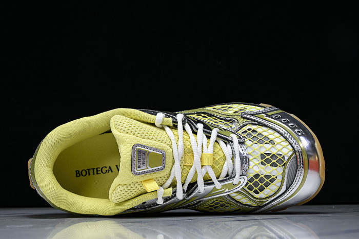 THICK-SOLED BREATHABLE MESH CASUAL SPORTS SHOES YELLOW/SILVER