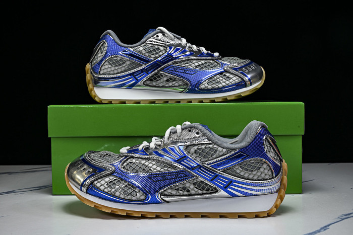 THICK-SOLED BREATHABLE MESH CASUAL SPORTS SHOES GREY/BLUE