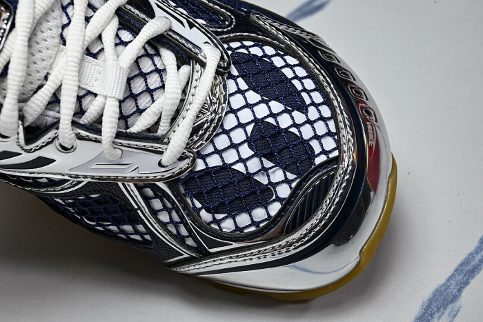 THICK-SOLED BREATHABLE MESH CASUAL SPORTS SHOES NAVY BLUE/WHITE