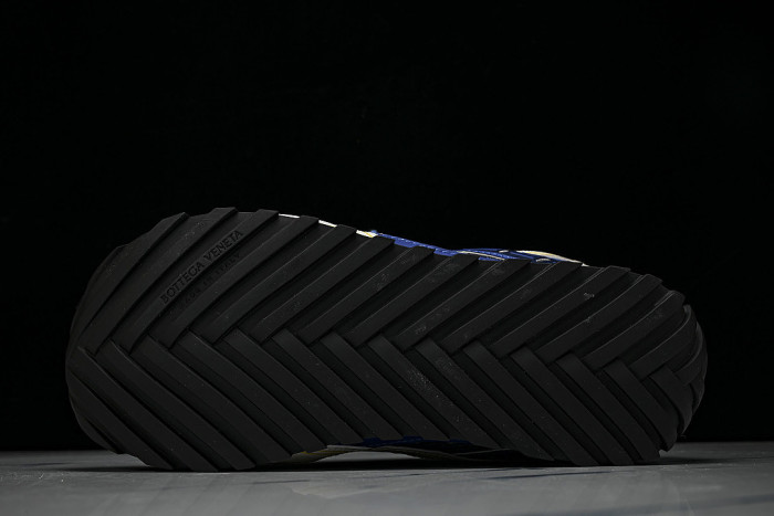 THICK-SOLED BREATHABLE MESH CASUAL SPORTS SHOES BLUE/WHITE/YELLOW