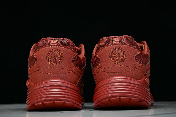 LEATHER MESH SPORTS CASUAL SHOES RED/RED/RED