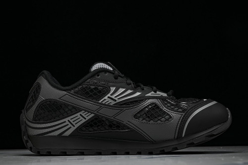 THICK-SOLED BREATHABLE MESH CASUAL SPORTS SHOES BLACK/GREY
