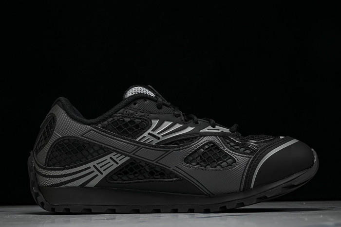 THICK-SOLED BREATHABLE MESH CASUAL SPORTS SHOES BLACK/GREY