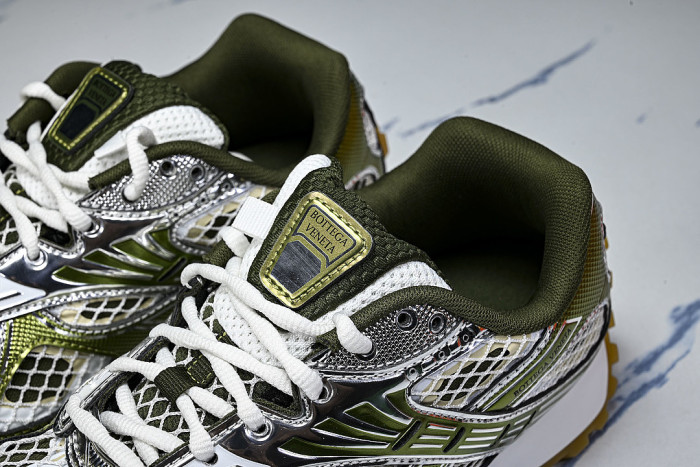 THICK-SOLED BREATHABLE MESH CASUAL SPORTS SHOES BEIGE/GREEN/WHITE