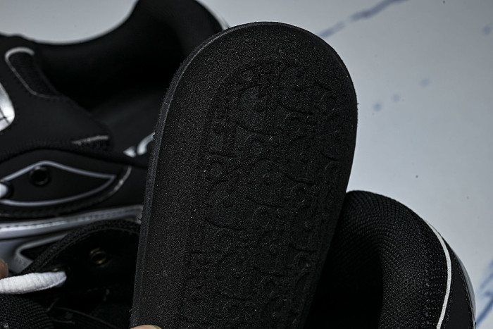LEATHER MESH SPORTS CASUAL SHOES BLACK/GREY