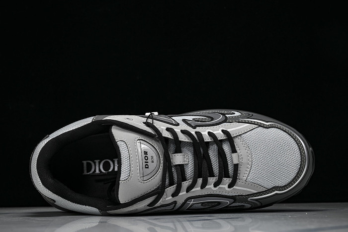 LEATHER MESH SPORTS CASUAL SHOES GREY/WHITE/GREY