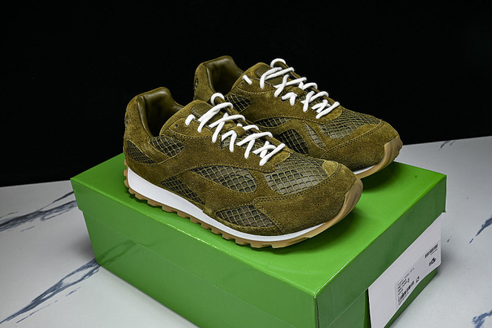 THICK-SOLED BREATHABLE MESH CASUAL SPORTS SHOES GREEN/GREEN/GREEN