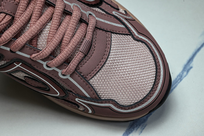 LEATHER MESH SPORTS CASUAL SHOES PINK/PINK/PINK