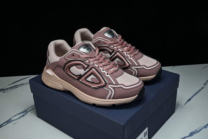 LEATHER MESH SPORTS CASUAL SHOES PINK/PINK/PINK