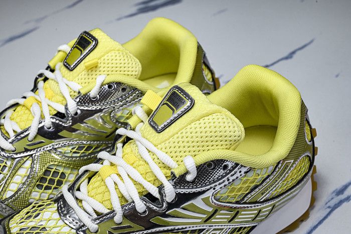 THICK-SOLED BREATHABLE MESH CASUAL SPORTS SHOES YELLOW/SILVER