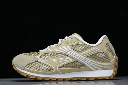 THICK-SOLED BREATHABLE MESH CASUAL SPORTS SHOES YELLOW/WHITE/YELLOW