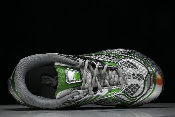 THICK-SOLED BREATHABLE MESH CASUAL SPORTS SHOES GREY/GREEN