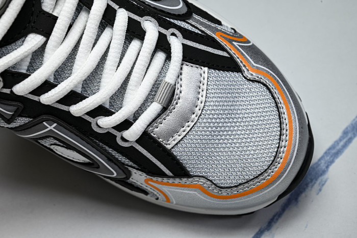LEATHER MESH SPORTS CASUAL SHOES GREY/BLACK/ORANGE/BLUE