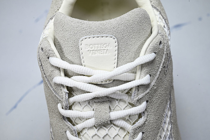 THICK-SOLED BREATHABLE MESH CASUAL SPORTS SHOES GREY/WHITE/GREY