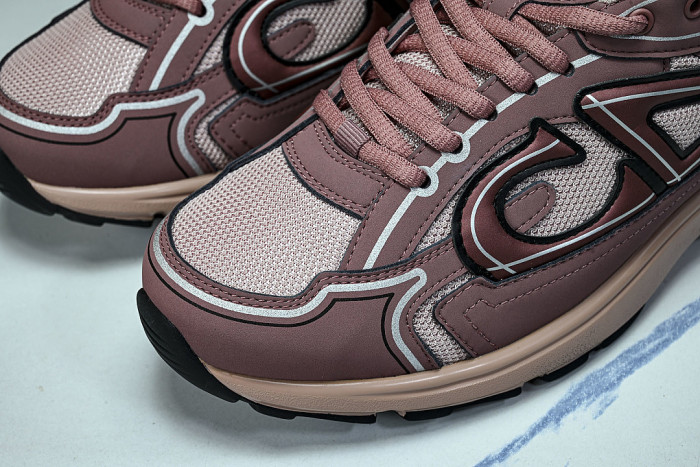 LEATHER MESH SPORTS CASUAL SHOES PINK/PINK/PINK