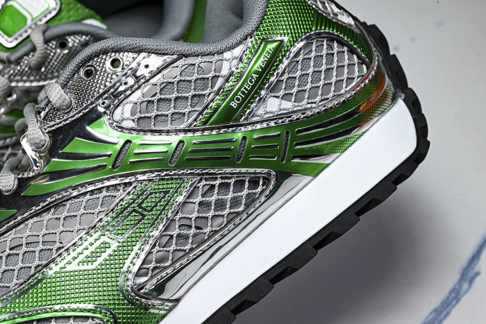 THICK-SOLED BREATHABLE MESH CASUAL SPORTS SHOES GREY/GREEN