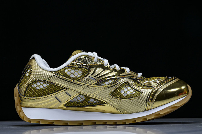 THICK-SOLED BREATHABLE MESH CASUAL SPORTS SHOES GOLD/GOLD/GOLD