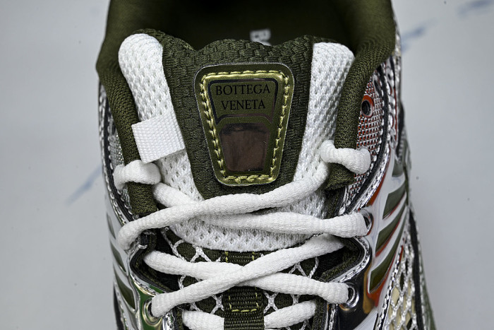 THICK-SOLED BREATHABLE MESH CASUAL SPORTS SHOES BEIGE/GREEN/WHITE