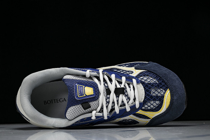 THICK-SOLED BREATHABLE MESH CASUAL SPORTS SHOES BLUE/WHITE/YELLOW