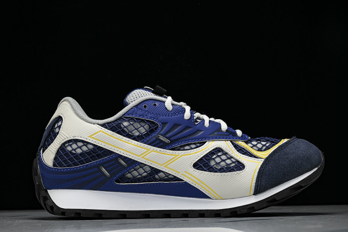THICK-SOLED BREATHABLE MESH CASUAL SPORTS SHOES BLUE/WHITE/YELLOW